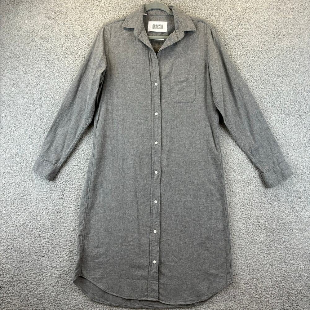 Grayson The Hero Midi Dress Small Flannel Lagenlook Cozy Cabin Casual Gray - Picture 1 of 13